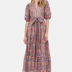 Oliphant Matera Puff Sleeve Maxi Dress